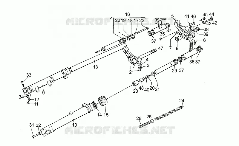 Suspension avant MOTO GUZZI MOTO-GUZZI-MOTORCYCLES 850 850-T5 1987  T5 III Serie Civile