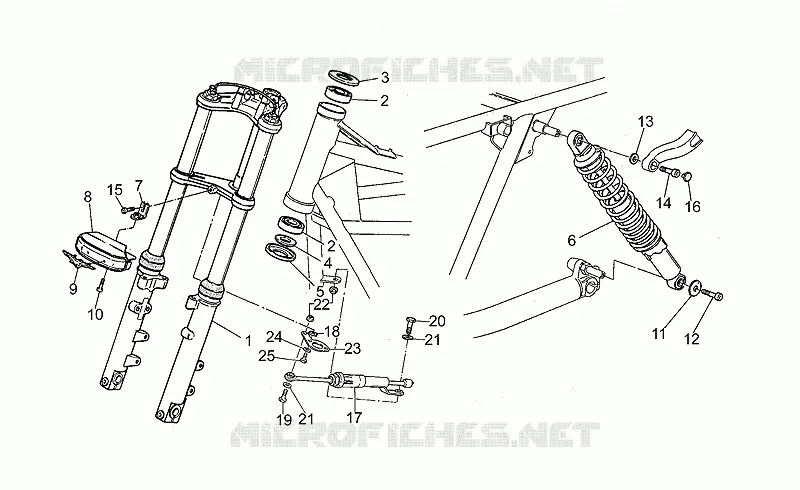 Suspension avant/arriere MOTO GUZZI MOTO-GUZZI-MOTORCYCLES 850 850-T5 1986  T5 III Serie Civile