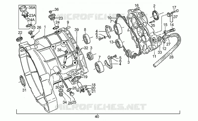 Carter de boîte vitesses MOTO GUZZI MOTO-GUZZI-MOTORCYCLES 850 850-T5 1990  T5 Polizia/CC/PA/NC