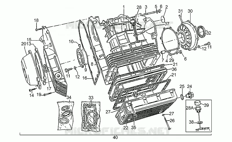 Carter moteur MOTO GUZZI MOTO-GUZZI-MOTORCYCLES 850 850-T5 1988  T5 Polizia/CC/PA/NC