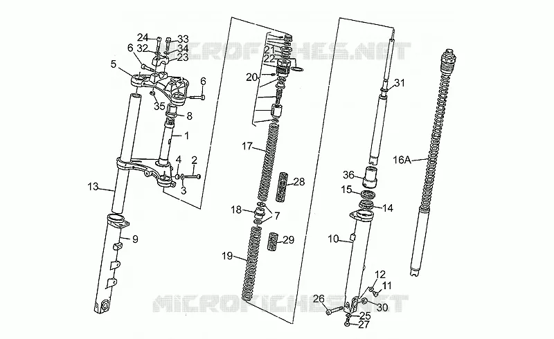 Fourche Av. MOTO GUZZI MOTO-GUZZI-MOTORCYCLES 850 850-T5 1990  T5 Polizia/CC/PA/NC