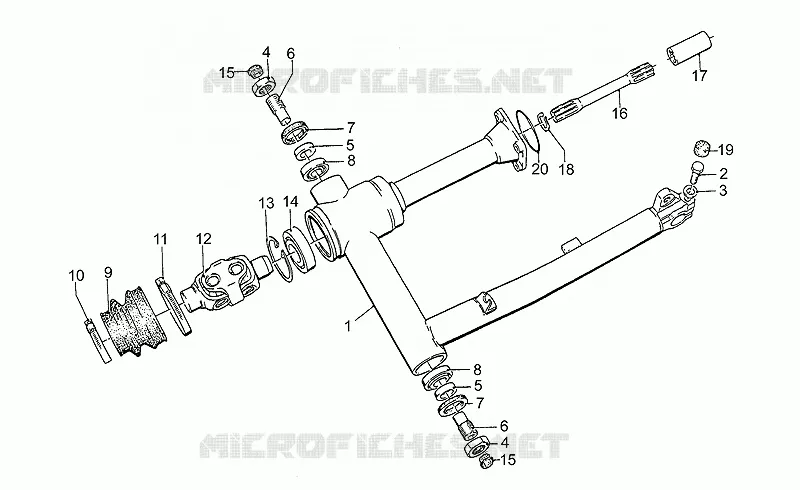 Fourche arriere MOTO GUZZI MOTO-GUZZI-MOTORCYCLES 850 850-T5 1993  T5 Polizia/CC/PA/NC