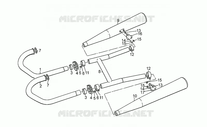 Groupe echappement MOTO GUZZI MOTO-GUZZI-MOTORCYCLES 850 850-T5 1988  T5 Polizia/CC/PA/NC