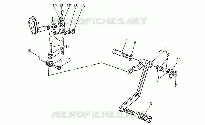 Levier boîte de vitesses MOTO GUZZI MOTO-GUZZI-MOTORCYCLES 850 850-T5 1989  T5 Polizia/CC/PA/NC