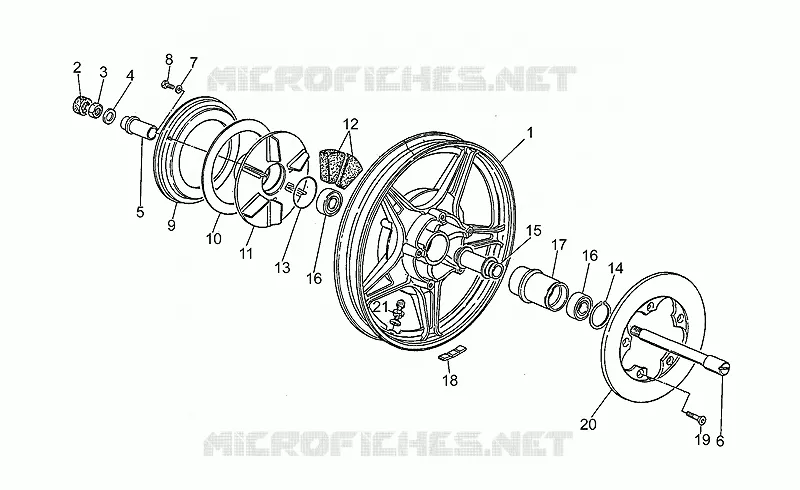 Roue arrière MOTO GUZZI MOTO-GUZZI-MOTORCYCLES 850 850-T5 1988  T5 Polizia/CC/PA/NC