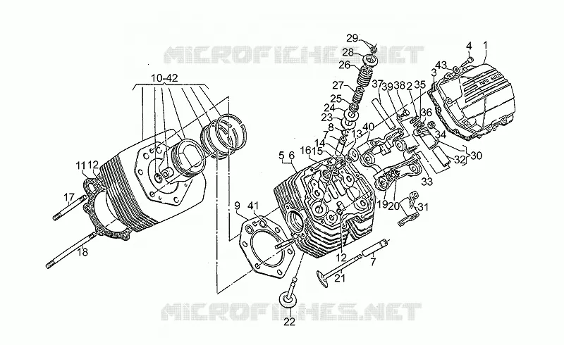 Tête cylindre MOTO GUZZI MOTO-GUZZI-MOTORCYCLES 850 850-T5 1989  T5 Polizia/CC/PA/NC