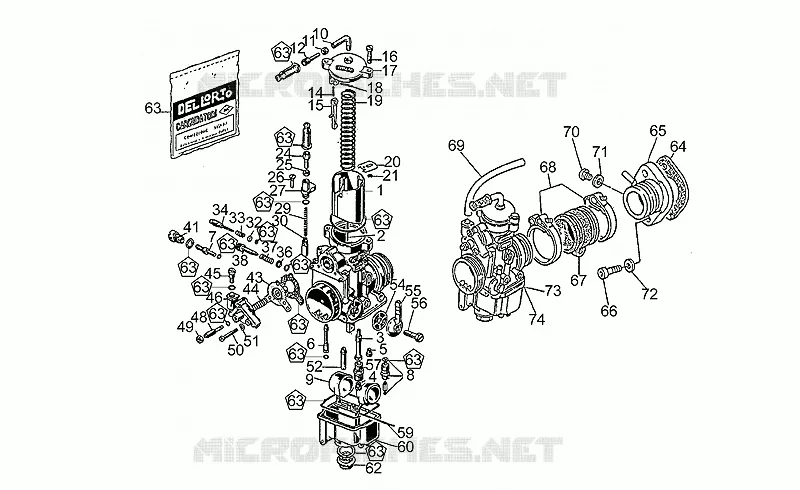 Carburateur MOTO GUZZI MOTO-GUZZI-MOTORCYCLES 850 850-T5 1999  T5 Polizia/CC/PA/NC