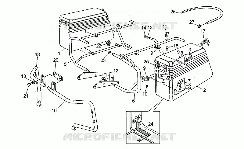 Side cases MOTO GUZZI MOTO-GUZZI-MOTORCYCLES 850 850-T5 1996  T5 Polizia/CC/PA/NC