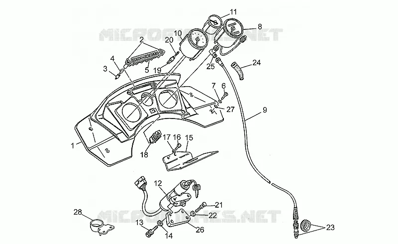 Tableau de bord MOTO GUZZI MOTO-GUZZI-MOTORCYCLES 850 850-T5 1995  T5 Polizia/CC/PA/NC