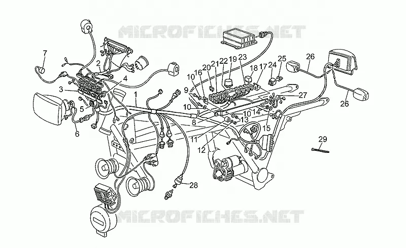 Circuit electrique MOTO GUZZI MOTO-GUZZI-MOTORCYCLES 850 850-T5 1994  T5 Polizia