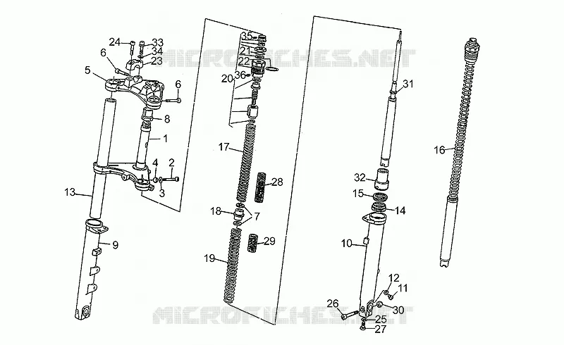 Fourche Av. MOTO GUZZI MOTO-GUZZI-MOTORCYCLES 850 850-T5 1994  T5 Polizia