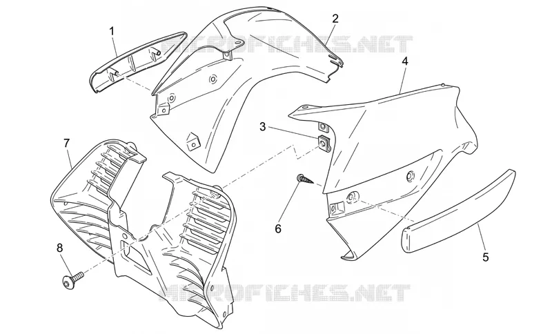 Carrosserie av. - Convoyeur MOTO GUZZI MOTO-GUZZI-MOTORCYCLES 750 BREVA 2004  Breva IE