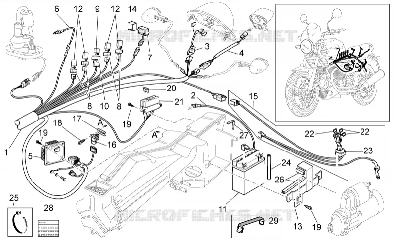 Circuit electrique arrière MOTO GUZZI MOTO-GUZZI-MOTORCYCLES 750 BREVA 2006  Breva IE