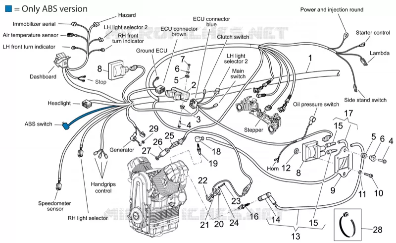 Circuit electrique I MOTO GUZZI MOTO-GUZZI-MOTORCYCLES 1100 BREVA 2006  Breva V IE