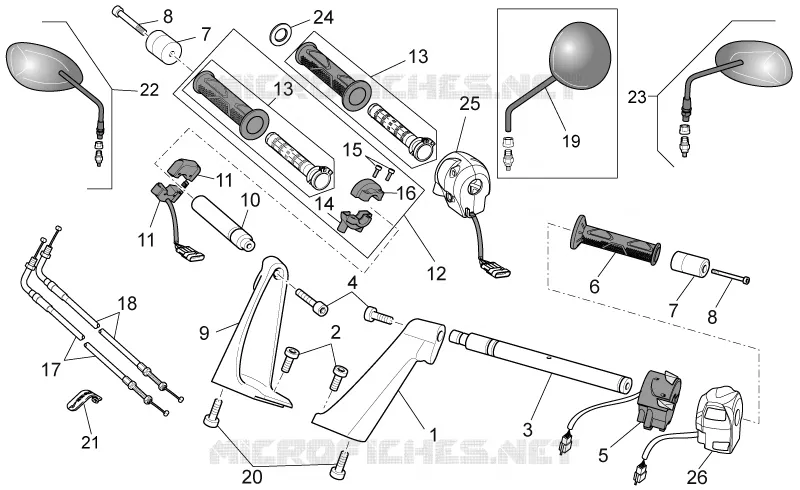 Guidon - Commandes MOTO GUZZI MOTO-GUZZI-MOTORCYCLES 1100 BREVA 2005  Breva V IE