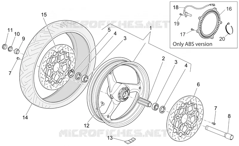 Roue Av. MOTO GUZZI MOTO-GUZZI-MOTORCYCLES 1100 BREVA 2005  Breva V IE