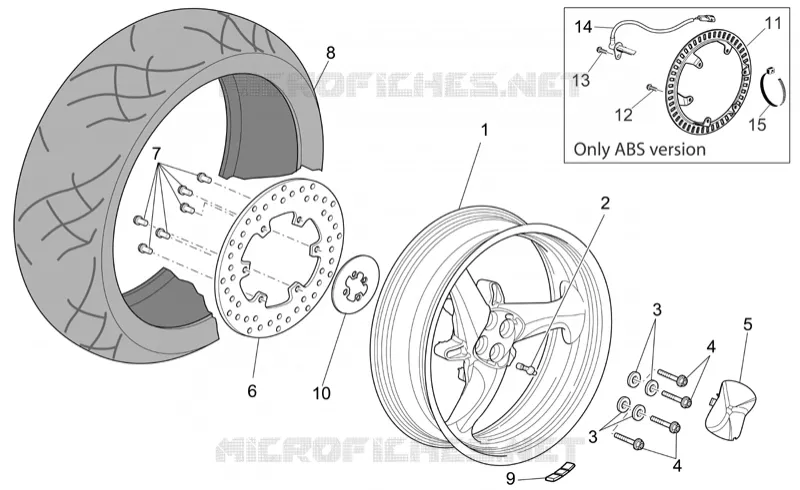 Roue arrière MOTO GUZZI MOTO-GUZZI-MOTORCYCLES 1100 BREVA 2007  Breva V IE