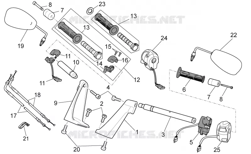 Guidon - Commandes MOTO GUZZI MOTO-GUZZI-MOTORCYCLES 850 BREVA 2007  Breva V IE