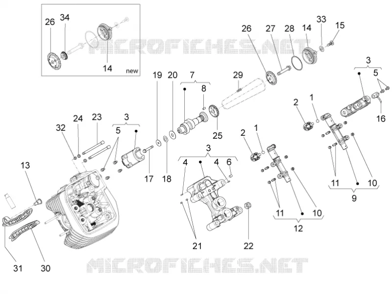 Distribution cylindre gauche I MOTO GUZZI MOTO-GUZZI-MOTORCYCLES 1400 CALIFORNIA 2015  California Custom ABS