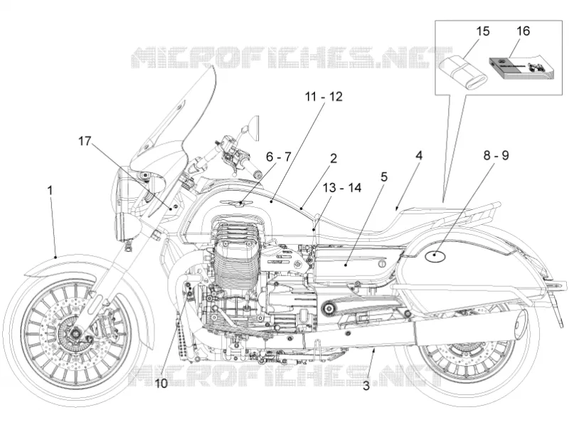 Décalco MOTO GUZZI MOTO-GUZZI-MOTORCYCLES 1400 CALIFORNIA 2015  California Touring SE ABS