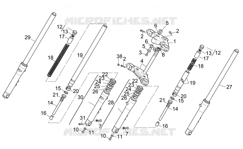 Fourche Av. MOTO GUZZI MOTO-GUZZI-MOTORCYCLES 1100 CALIFORNIA 2003  California Aluminium - Titanium PI