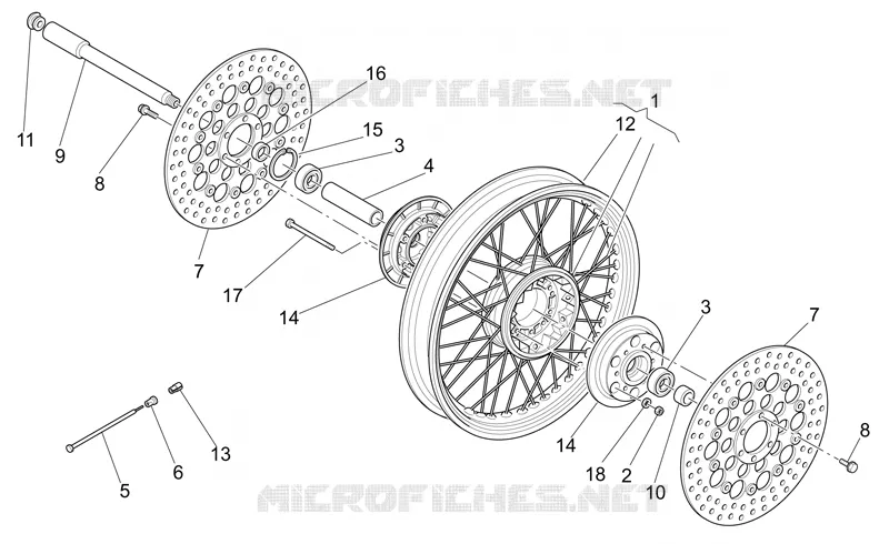 Roue Av. MOTO GUZZI MOTO-GUZZI-MOTORCYCLES 1100 CALIFORNIA 2004  California Aluminium - Titanium PI