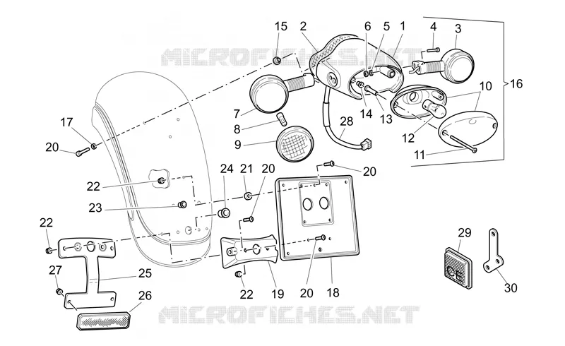 Feux arriere MOTO GUZZI MOTO-GUZZI-MOTORCYCLES 1100 CALIFORNIA 2005  California EV PI