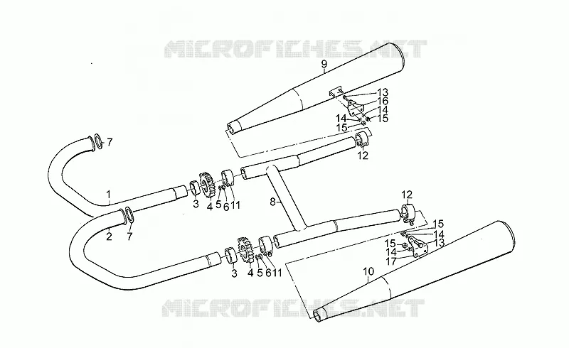 Groupe echappement MOTO GUZZI MOTO-GUZZI-MOTORCYCLES 1000 CALIFORNIA 1986  California II