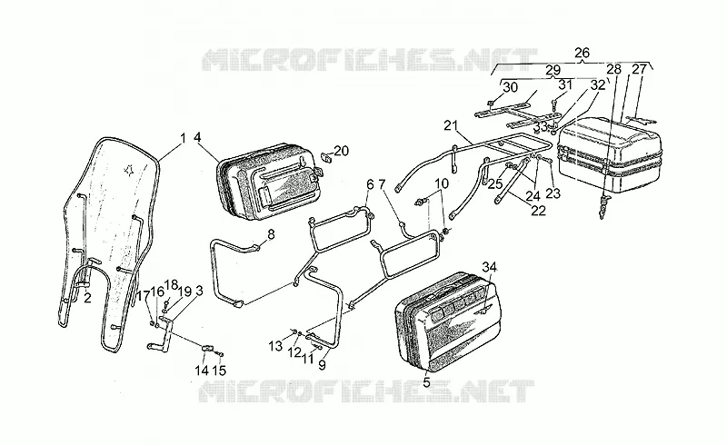 Kit valises-pare-brise MOTO GUZZI MOTO-GUZZI-MOTORCYCLES 1000 CALIFORNIA 1983  California II