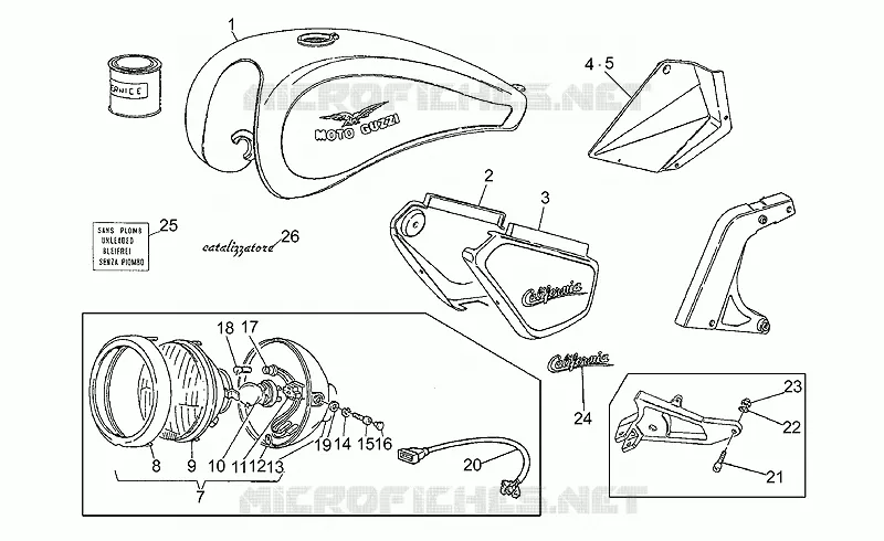 Carross.-variante Classic MOTO GUZZI MOTO-GUZZI-MOTORCYCLES 1000 CALIFORNIA 1987  California III Carburatori