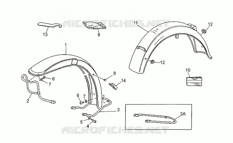 Garde-boue AV-AR MOTO GUZZI MOTO-GUZZI-MOTORCYCLES 1000 CALIFORNIA 1991  California III Carburatori