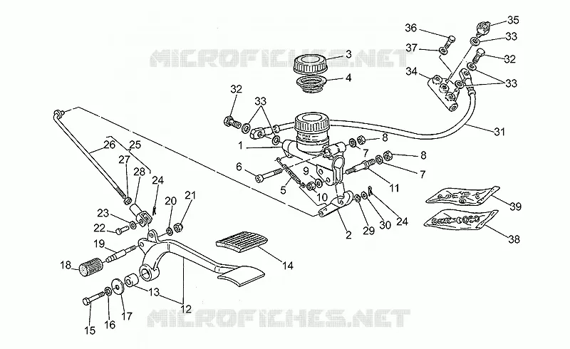 Pompe frein arrière MOTO GUZZI MOTO-GUZZI-MOTORCYCLES 1000 CALIFORNIA 1993  California III Carburatori