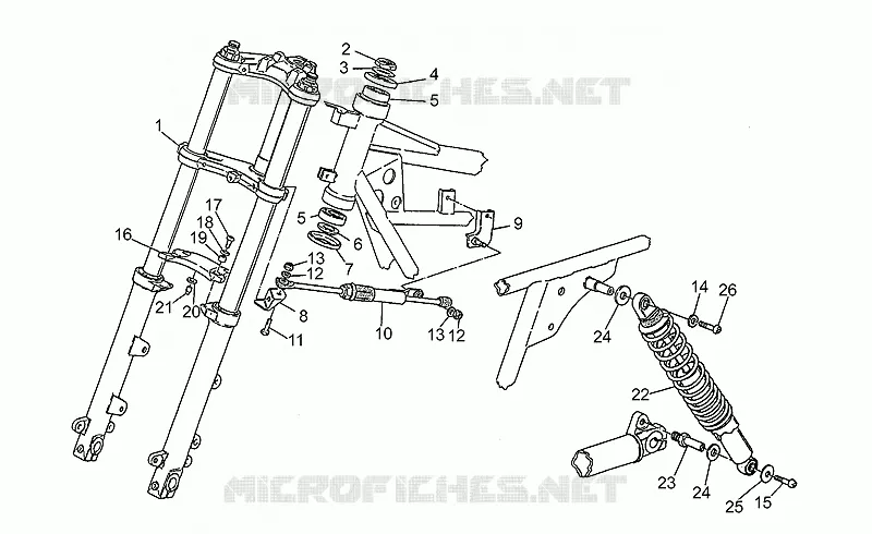 Suspension avant/arriere MOTO GUZZI MOTO-GUZZI-MOTORCYCLES 1000 CALIFORNIA 1990  California III Carburatori Carenato