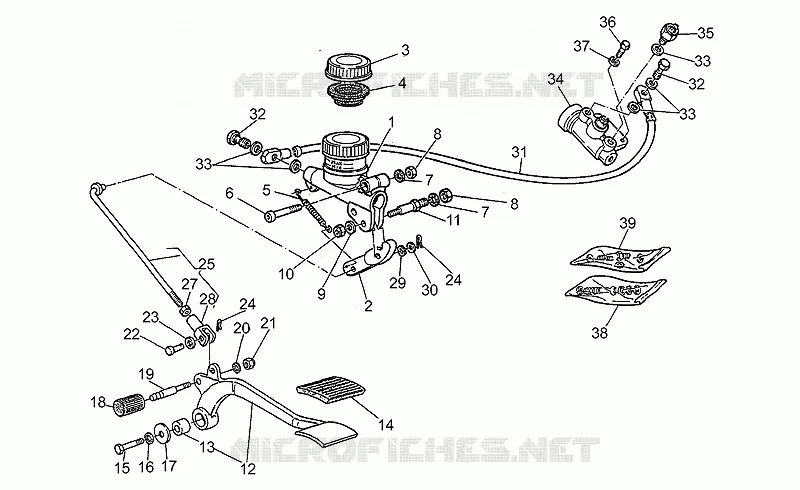 Pompe frein arrière MOTO GUZZI MOTO-GUZZI-MOTORCYCLES 1000 CALIFORNIA 1991  California III Iniezione