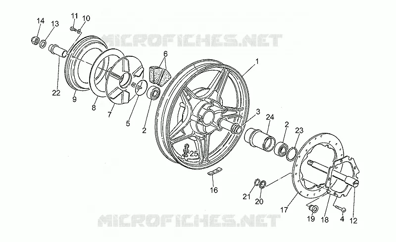 Roue AR alliage MOTO GUZZI MOTO-GUZZI-MOTORCYCLES 1000 CALIFORNIA 1991  California III Iniezione