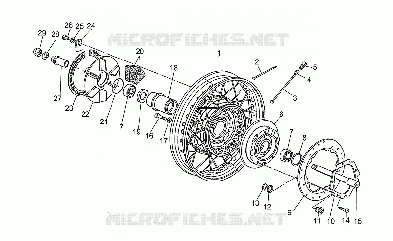 Roue AR ray.1991 (D-CH-A) MOTO GUZZI MOTO-GUZZI-MOTORCYCLES 1000 CALIFORNIA 1991  California III Iniezione