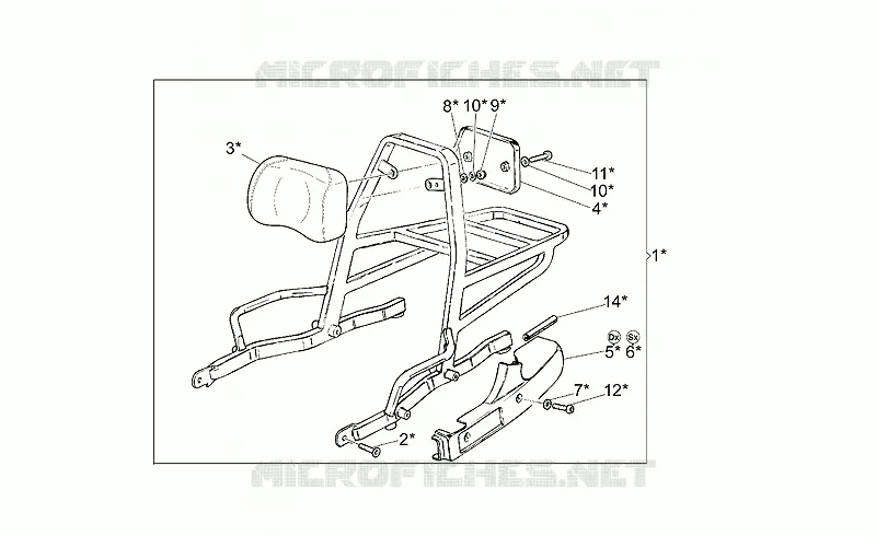 Porte-bagages fixe Option MOTO GUZZI MOTO-GUZZI-MOTORCYCLES 1100 CALIFORNIA 1999  California Jackal
