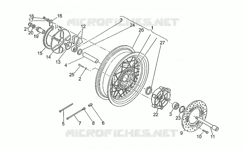 Roue AR KD131645> MOTO GUZZI MOTO-GUZZI-MOTORCYCLES 1100 CALIFORNIA 1999  California Special