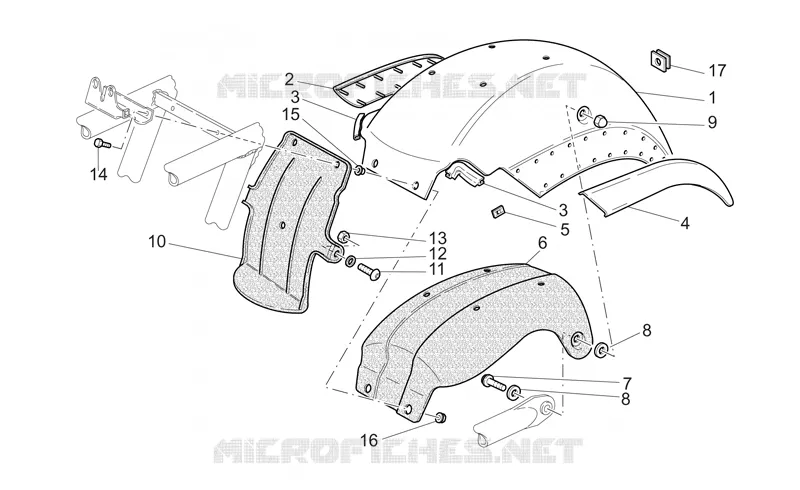 Garde-boue Ar. MOTO GUZZI MOTO-GUZZI-MOTORCYCLES 1100 CALIFORNIA 2002  California Special Sport - Aluminium PI