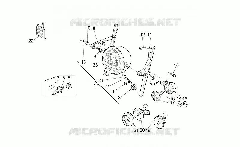 Feu avant MOTO GUZZI MOTO-GUZZI-MOTORCYCLES 1100 CALIFORNIA 2002  California Special Sport