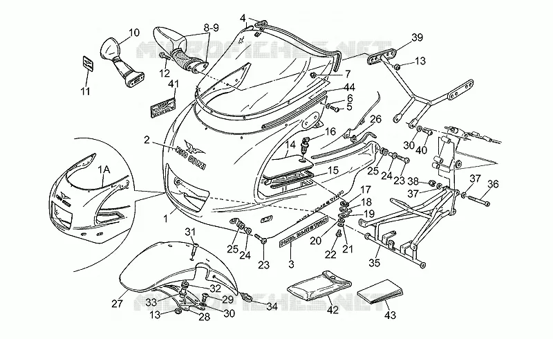 Carénage MOTO GUZZI MOTO-GUZZI-MOTORCYCLES 1000 DAYTONA 1994  Daytona