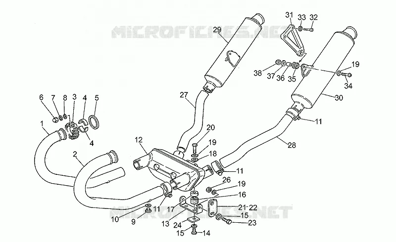 Groupe echappement MOTO GUZZI MOTO-GUZZI-MOTORCYCLES 1000 DAYTONA 1996  Daytona Racing