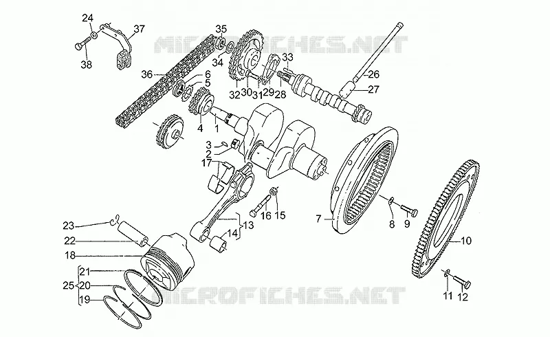 Arbre moteur MOTO GUZZI MOTO-GUZZI-MOTORCYCLES 1000 LE-MANS 1986  Le Mans