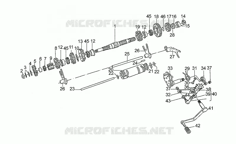 Arbre secondaire MOTO GUZZI MOTO-GUZZI-MOTORCYCLES 1000 LE-MANS 1985  Le Mans