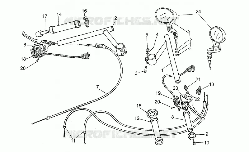 Guidon-commande 1e série MOTO GUZZI MOTO-GUZZI-MOTORCYCLES 1000 LE-MANS 1990  Le Mans