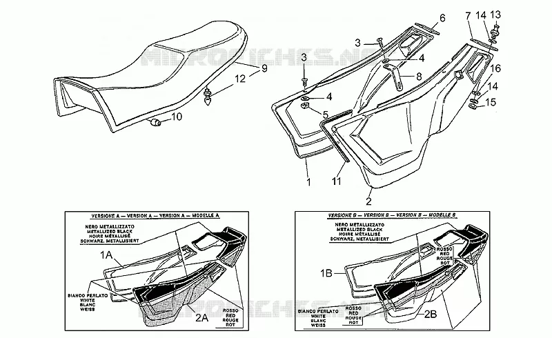 Selle -flancs MOTO GUZZI MOTO-GUZZI-MOTORCYCLES 1000 LE-MANS 1994  Le Mans