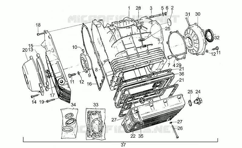 Carter moteur MOTO GUZZI MOTO-GUZZI-MOTORCYCLES 850 LE-MANS 1981  Le Mans III