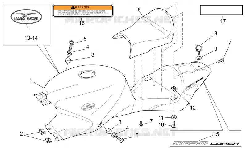 Carène cpl. MOTO GUZZI MOTO-GUZZI-MOTORCYCLES 1200 MGS-01 2007  MGS-01 Corsa