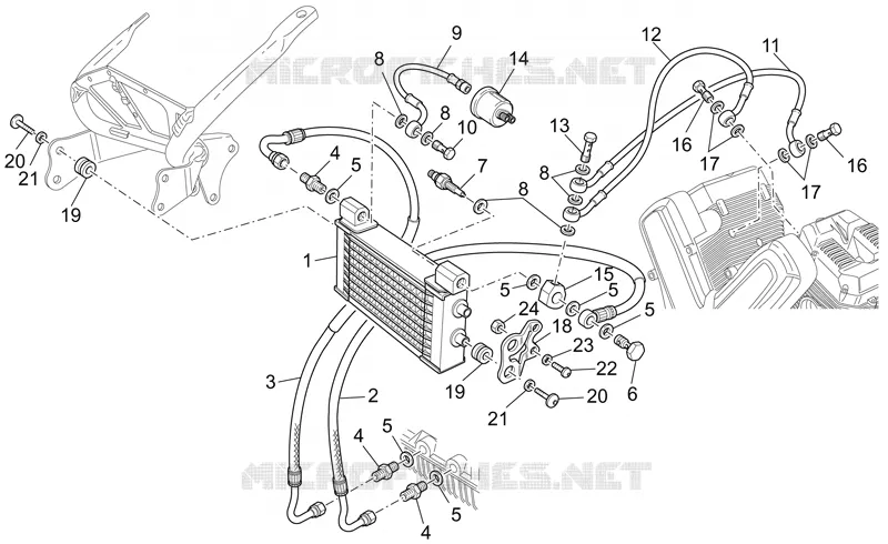 Radiateur huile MOTO GUZZI MOTO-GUZZI-MOTORCYCLES 1200 MGS-01 2004  MGS-01 Corsa