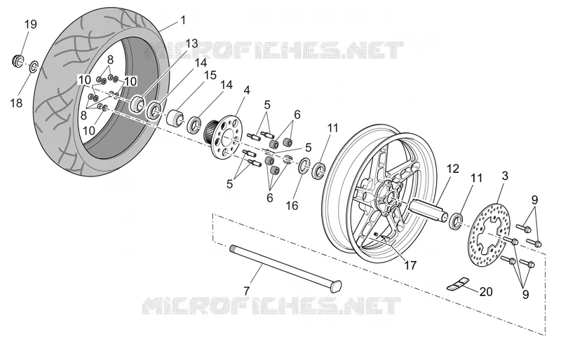 Roue arrière MOTO GUZZI MOTO-GUZZI-MOTORCYCLES 1200 MGS-01 2005  MGS-01 Corsa